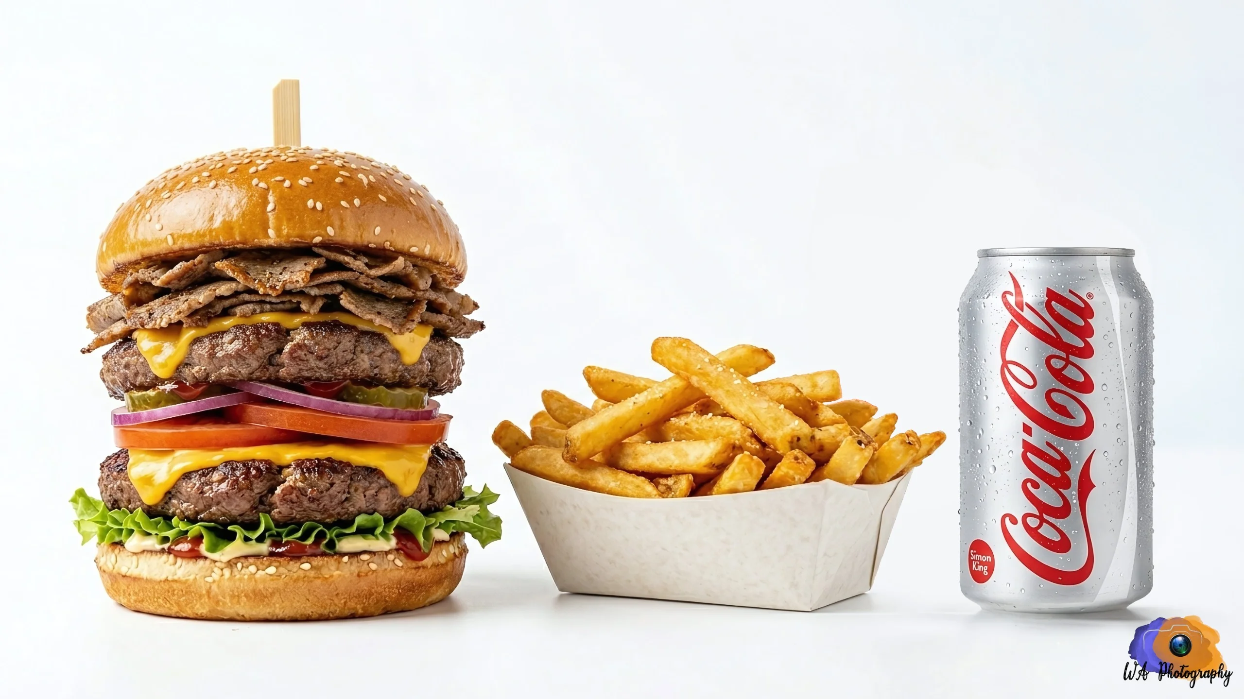 Simon Burger Combo - Simon King signature burger, fries, and a drink at Simon King Donair Edmonton